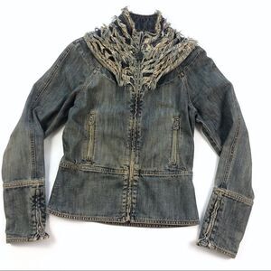 Moschino‎ Jeans shaggy collar jean jacket